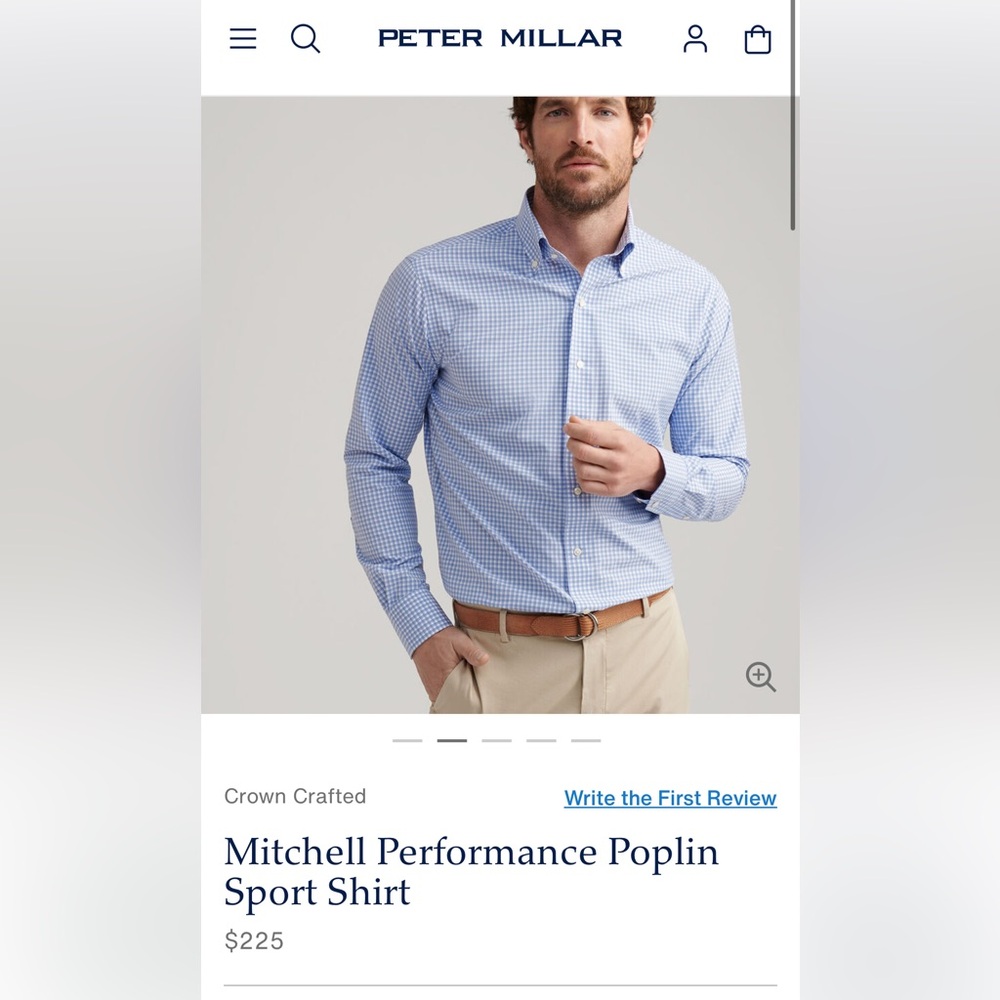 Brand new Peter Millar Light Blue Plaid Men's Shirt
